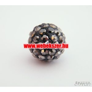 Shamballa gyöngy. Kristály gyöngy. 12mm. Hematit.  10db.