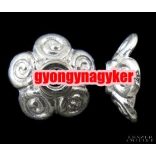 Gyöngykupak. Fém gyöngy. 10x10x3.5mm. Ezüst szín.  Leárazva!  100db.
