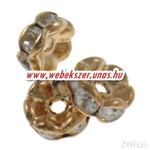 100db. Fém gyöngy. Köztes gyöngy. Rondell. 7x3mm. Rondell. Arany szín.  