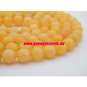 Csiszolt jade ásványgyöngy. 8mm. Ananász. 1 szál. (kb. 40cm)