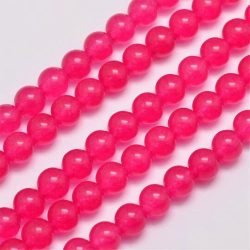 Jade ásványgyöngy. 8mm. Neon pink 2.