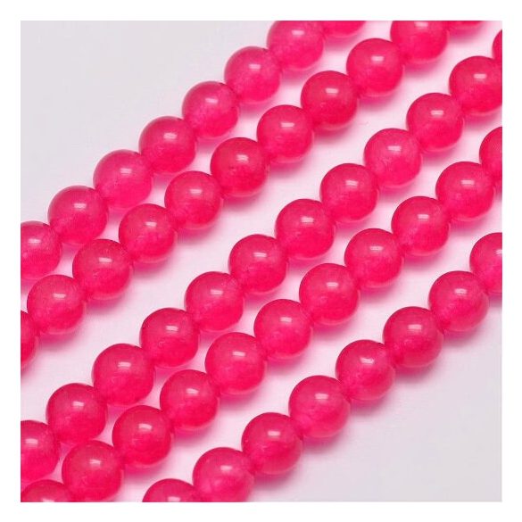 Jade ásványgyöngy. 8mm. Neon pink 2.