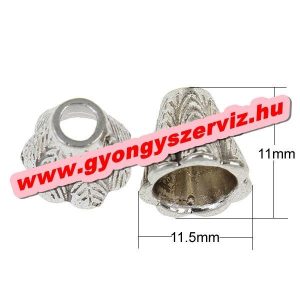 50db. Gyöngykupak, fémgyöngy. Antik ezüst szín. 11.5x11mm. 