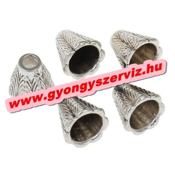 50db. Gyöngykupak, fémgyöngy. Antik ezüst szín. 11.5x11mm. 