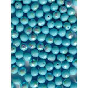 50db. Cseh csiszolt gyöngy. 8mm. Türkiz, AB. 