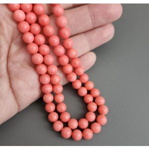1 szál. Pink korall gyöngy. 8mm.