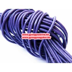   Hengeres bőr szál, bőr zsinór. 2mm. 1m. Sötétlila.10db/csomag.