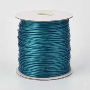 Leárazás! Viaszolt poliészter zsinór. 1mm. Sötét cián. 160m/db.