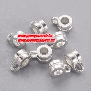 100db.  tartó, medál tartó. 9x6x4mm. Ezüst szín. 
