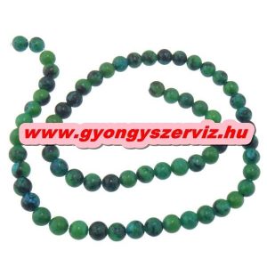 Chrysocolla. Főnix lazuli.10mm.  1 szál. 