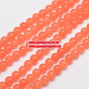 Jade ásványgyöngy. 8mm. Narancs. 1 szál. (kb. 40cm)