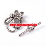 50 szett. Ékszer kapocs, T-kapocs. Virág. antik ezüst szín. 