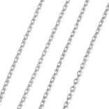 100m. Ékszer lánc. Platina szín. 5x3.5mm.