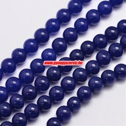 Jade ásványgyöngy. Sötétkék. 8mm.  1 szál. (kb. 40cm)