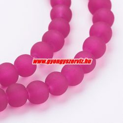 1 szál. Matt üveggyöngy. 6, 8, 10mm. Sötét pink. 