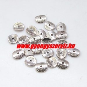 100db. Hajlított köztes fémgyöngy. 9.5x8.5mm. Antik ezüst szín. 