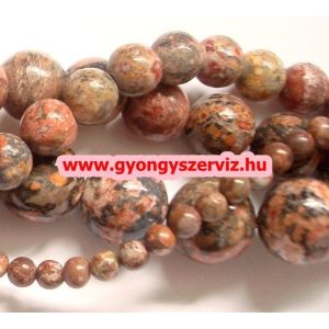 Leopárdjáspis ásványgyöngy.  6mm. 1 szál, kb. 40cm.