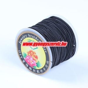 Gumizsinór, kalapgumi. 1mm. Fekete. 10m/db.