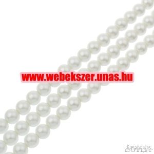 Shell pearl gyöngy. 10mm. Fehér.   1 szál. (kb. 40cm)