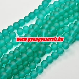 1 szál. Matt üveggyöngy. 6, 8, 10mm.  Zöld. 