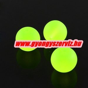 1 szál. Matt üveggyöngy. 6, 8, 10mm. Neonzöld. 