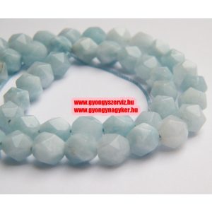  Achát polygon ásványgyöngy. 8mm. " Amazonit" . 1 szál.