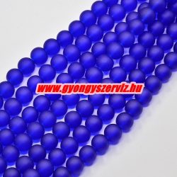 1 szál. Matt üveggyöngy. 6, 8, 10mm. Sötétkék. 