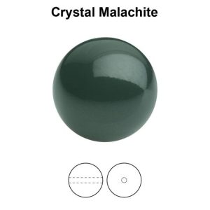 Preciosa gyöngy. 8mm. Malachite. 1 szál (50db)
