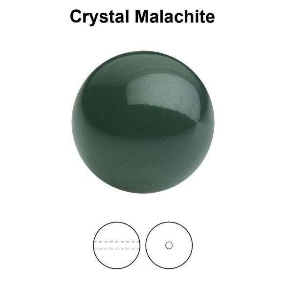 Preciosa gyöngy. 8mm. Malachite. 1 szál (50db)