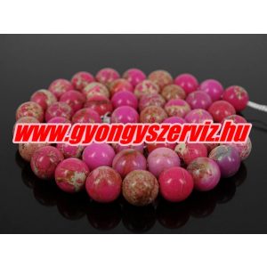 Regalit, császárkő ásványgyöngy. 8mm. Pink. 1 szál, kb. 40cm.