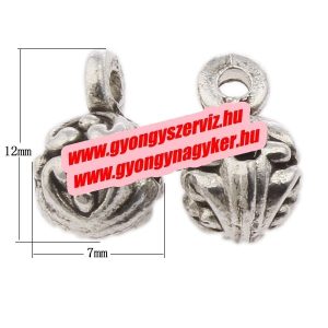100db.  tartó, medál tartó. 7x12mm. Antik ezüst szín.  