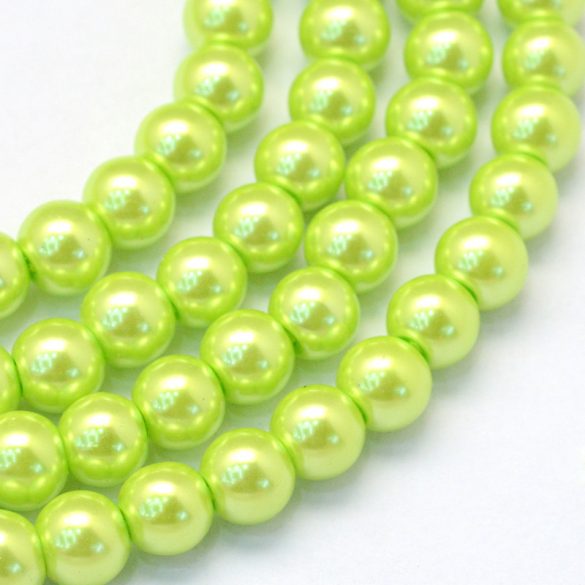 100db. Üveg tekla gyöngy. 6mm. Neon zöld.