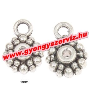 100db.  Charm tartó, medál tartó, köztes fémgyöngy. 8x12x4mm. 