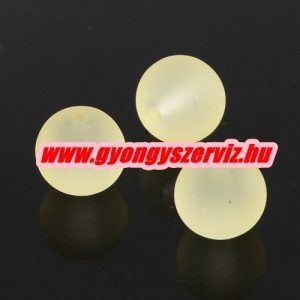 1 szál. Matt üveggyöngy. 6, 8, 10mm. Krém. 