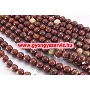 Breccsajáspis ásványgyöngy.  6mm. 1 szál, kb. 40cm.