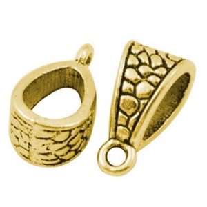 100db.  tartó, medál tartó, köztes fémgyöngy. Antik arany szín. 14.5x7.5x8.5mm.  