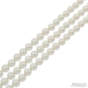 Shell pearl gyöngy. 10mm. Porcelán.  1 szál. (kb. 40cm)
